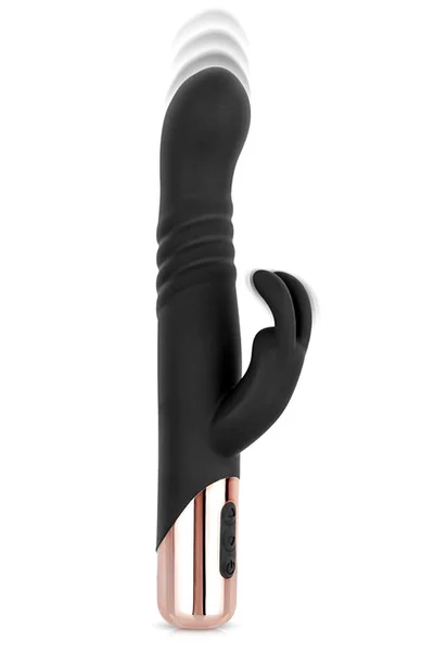 Rosy Gold Nouveau 9.4" Thrusting Rabbit Vibrator — image 2 of 6