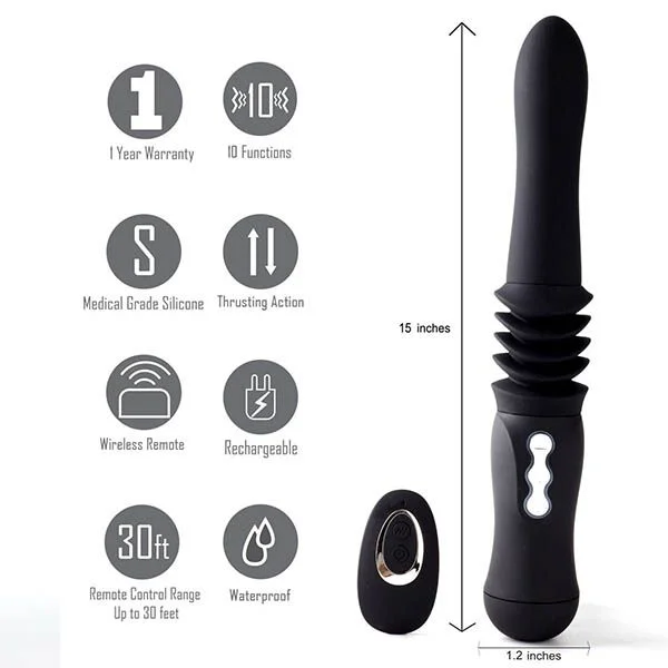 Maia - Max Thrusting Vibrator (Black) — image 3 of 3