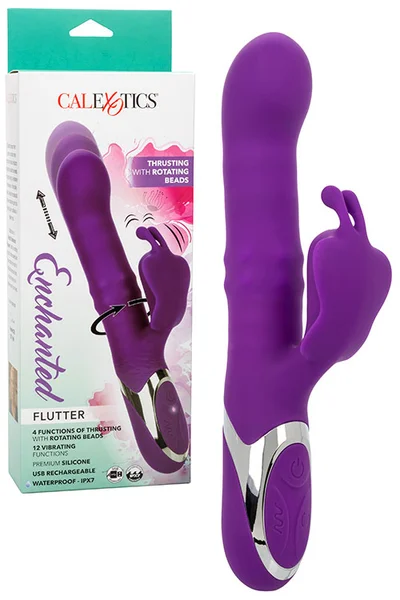 Calexotics Flutter 9.5" Thrusting Beaded Rabbit Vibrator with Fluttering Clitoral Teaser — image 6 of 10