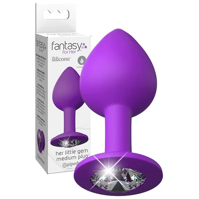 pipedream little gem 32 silicone butt plug with gemstone base medium