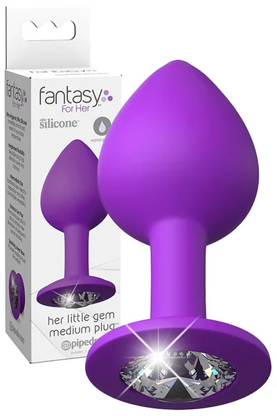 Pipedream Little Gem 3.2" Silicone Butt Plug with Gemstone Base | Medium — image 4 of 6