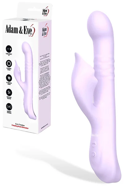 Adam and Eve Eve's Throbber Pulsating 10" Rabbit Vibrator with Come Hither Motion — image 11 of 15