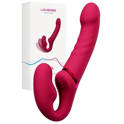 lovense lapis app enabled 9 vibrating strapless strap on