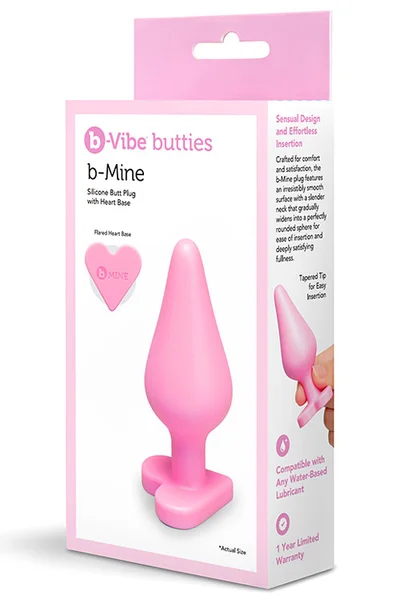 B-Vibe Butties B Mine 4" Butt Plug With Heart Shaped Base — image 2 of 6