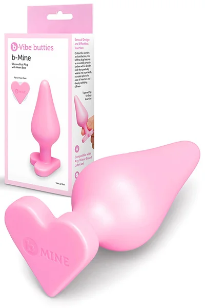 B-Vibe Butties B Mine 4" Butt Plug With Heart Shaped Base — image 7 of 12