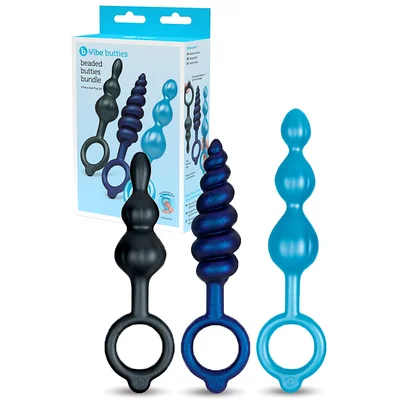 b vibe beaded butties bundle 3 piece anal plug set