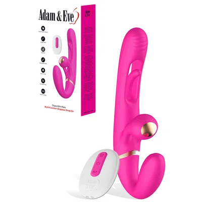adam and eve orgaz ohh matic 925 multi function strapless strap on with remote control