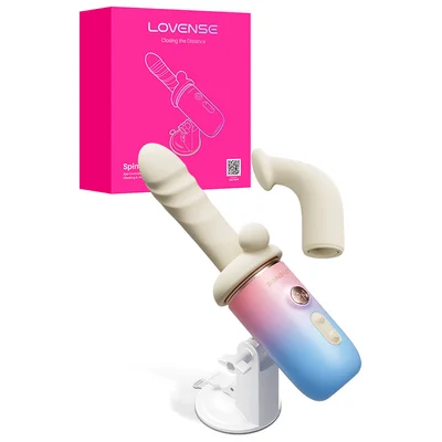 lovense spinel portable thrusting vibrating heating interchangeable dildo