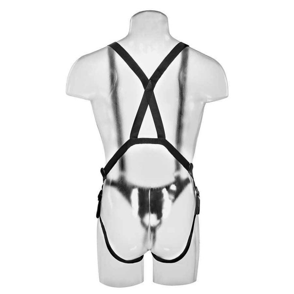 King Cock Tan 10'' Hollow Strap On Penis Extension with Suspender Harness