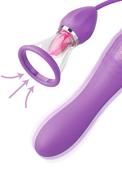 Pipedream Her Ultimate Pleasure Max 9" 4 in 1 Pleasure Pump with Tongue & Vibrating Handle — image 3 of 4