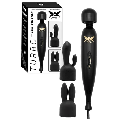 pixey turbo 114 powerful wired wand massager with two attachments