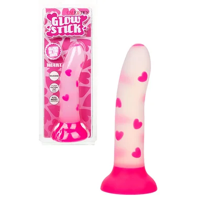 calexotics glow stick heart 6 dildo with decorative heart patterns