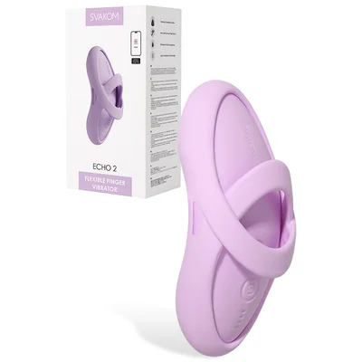 svakom echo 2 36 app compatible lay on vibrator with heat function removable finger sleeve