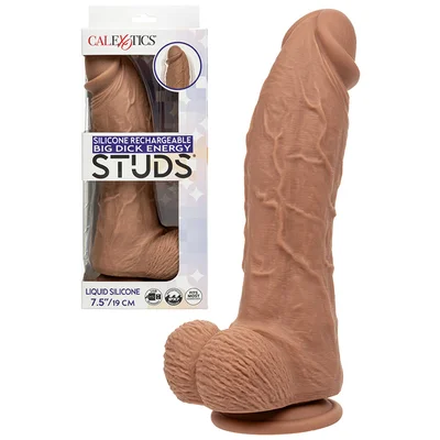 calexotics big dick energy studs 925 silicone vibrating dildo