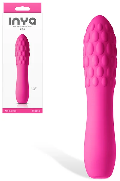 nsnovelties Inya Rita 5.4" Textured Silicone Classic Vibrator — image 4 of 6