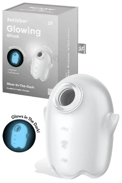Satisfyer Glowing Ghost 3.3" Glow In The Dark Vibrating Air Pulse Clitoral Stimulator — image 6 of 15