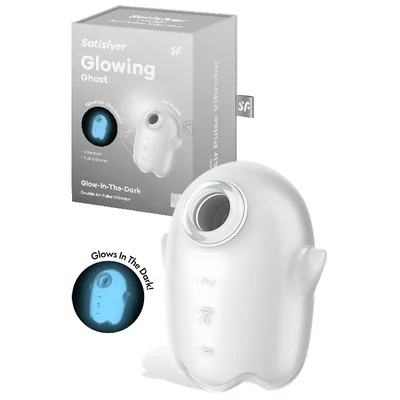 satisfyer glowing ghost 33 glow in the dark vibrating air pulse clitoral stimulator