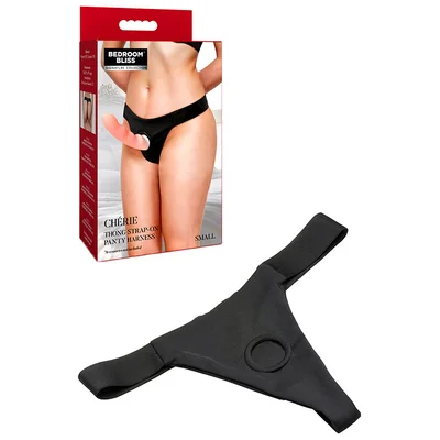 bedroom bliss chrie thong strap on panty harness
