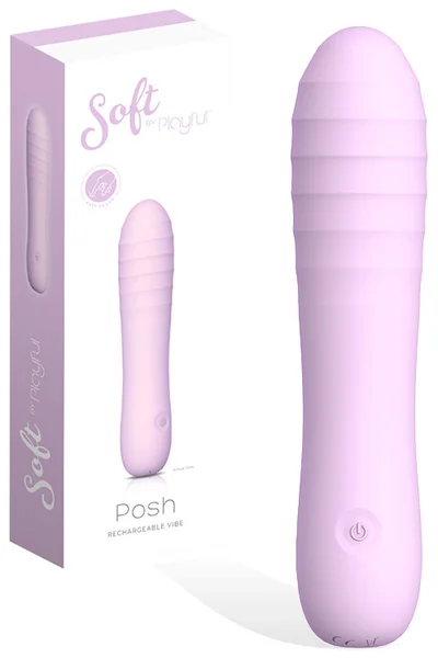 Playful Posh 6.3" Super Soft Silicone Ribbed Classic Vibrator — image 4 of 6