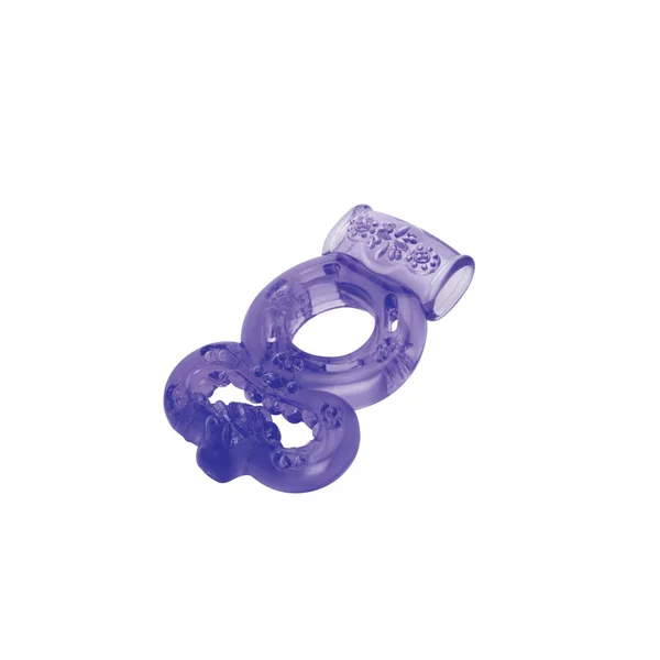 Bodywand Rechargeable Duo Ring - Purple USB Rechargable Vibrating Cock Ring — image 3 of 4