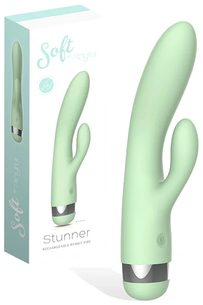 Playful Stunner 7.5" Super Soft Silicone Rabbit Vibrator — image 6 of 10