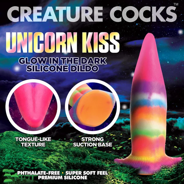 Creature Cocks Unicorn Kiss Silicone Dildo - Coloured 21.4 cm Fantasy Unicorn Tongue Dildo — image 3 of 11