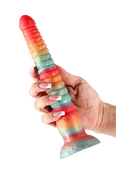 nsnovelties Colours Stacked 9" Silicone Dildo With Suction Cup Base — image 3 of 3