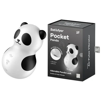 satisfyer pocket panda black usb rechargeable air pulse stimulator