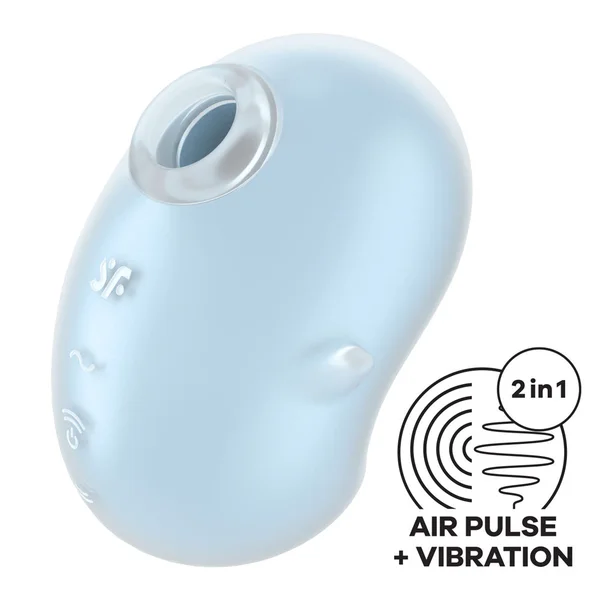 Satisfyer Cutie Ghost - Blue - Blue USB Rechargeable Air Pulse Stimulator — image 2 of 11