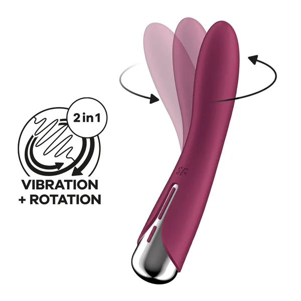 Satisfyer Spinning Vibe 1 - Red - Red 17.8 cm USB Rechargeable Rotating Vibrator — image 2 of 11