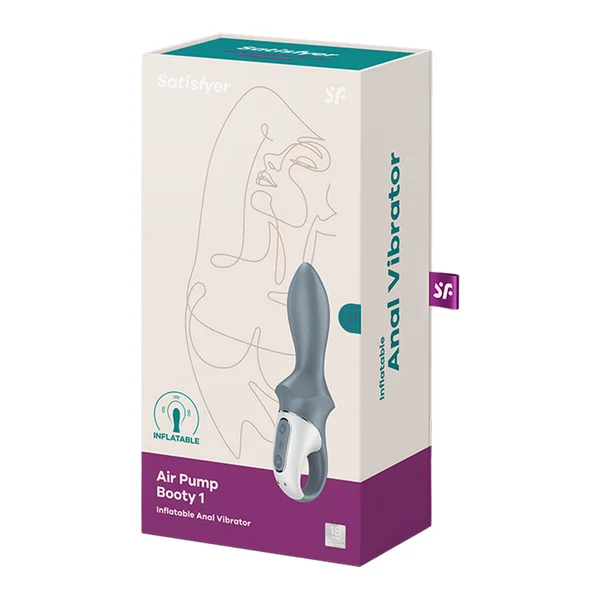 Satisfyer Air Pump Booty 1 - Grey USB Rechargeable Inflatable Anal Vibrator — image 8 of 11