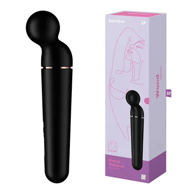 satisfyer planet wand er black blackrose gold usb rechargeable massager wand