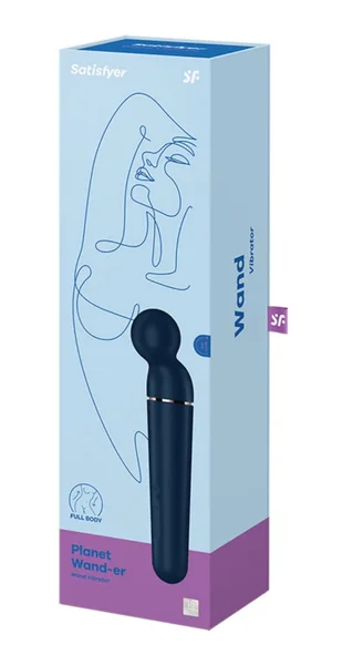 Satisfyer Planet Wand-er - Blue - Blue/Rose Gold USB Rechargeable Massager Wand — image 9 of 9