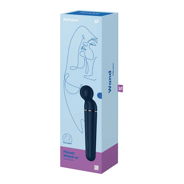 Satisfyer Planet Wand-er - Blue - Blue/Rose Gold USB Rechargeable Massager Wand — image 7 of 9