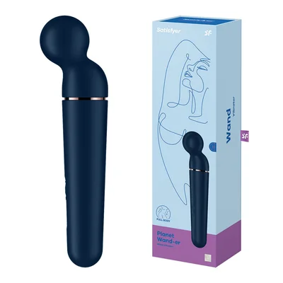 satisfyer planet wand er blue bluerose gold usb rechargeable massager wand