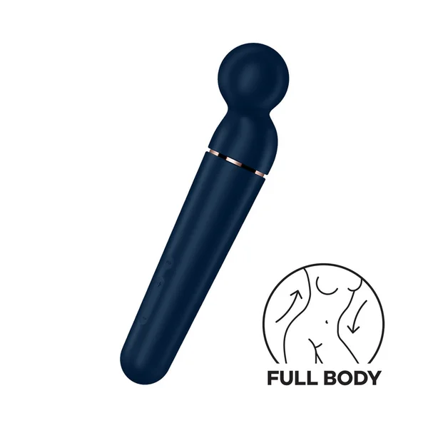 Satisfyer Planet Wand-er - Blue - Blue/Rose Gold USB Rechargeable Massager Wand — image 2 of 9