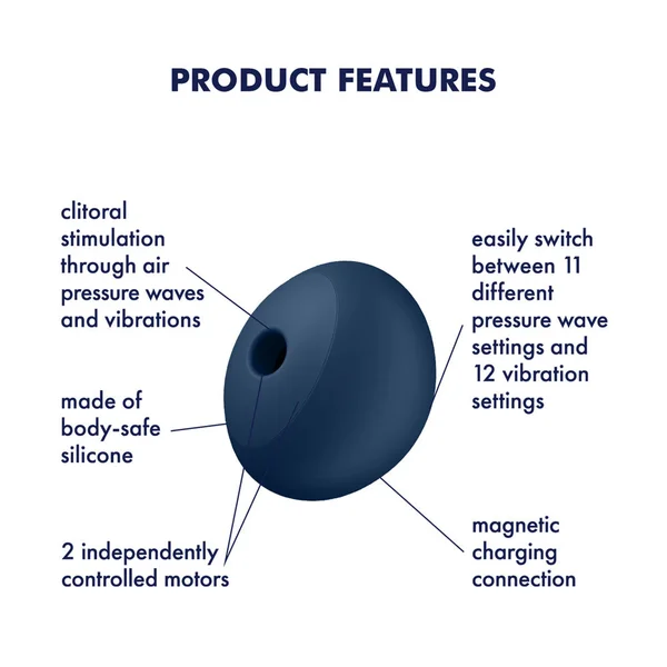 Satisfyer Air Power 4 - Navy USB Rechargeable Air Pulse Stimulator — image 3 of 11