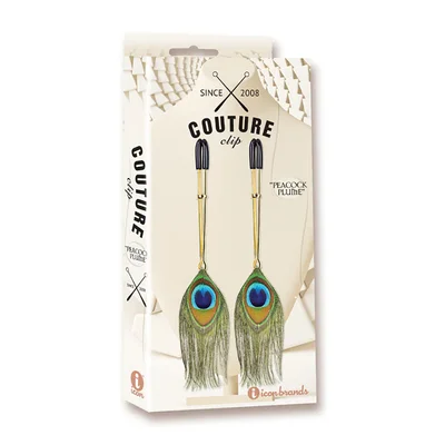 couture clip peacock plume nipple clips