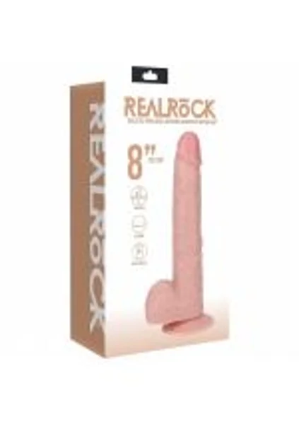 REALROCK 20cm Vibrating + Rotating Cock + Balls - Flesh - Flesh 20.3 cm (8'') USB Rechargeable Vibrating and Rotating Dong — image 15 of 16