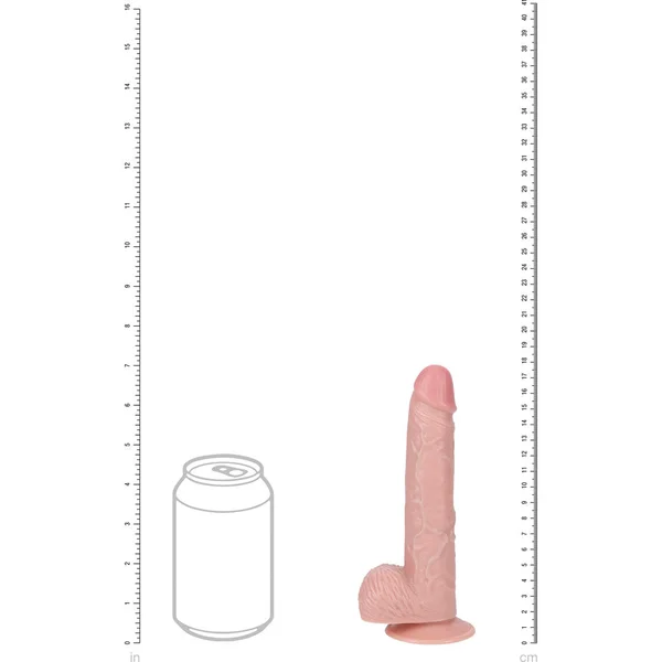 REALROCK 18cm Vibrating Cock + Balls - Flesh - Flesh 17.8 cm (7'') USB Rechargeable Vibrating Dong — image 6 of 7
