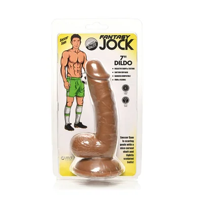 fantasy jock soccer sam 7 dark dildo with balls