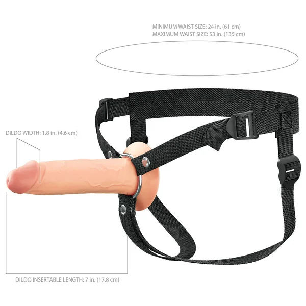 FX Elite 7'' Silicone Hollow Strap-On - Flesh - Flesh 17.8 cm Hollow Strap-On — image 4 of 11