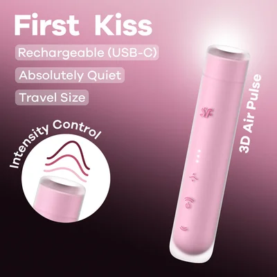 satisfyer first kiss pink usb rechargeable air pulse stimulator