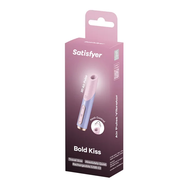 Satisfyer Bold Kiss - Purple USB Rechargeable Air Pulse Stimulator — image 9 of 11
