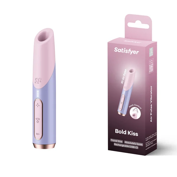 Satisfyer Bold Kiss - Purple USB Rechargeable Air Pulse Stimulator — image 2 of 11