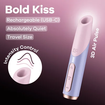 satisfyer bold kiss purple usb rechargeable air pulse stimulator