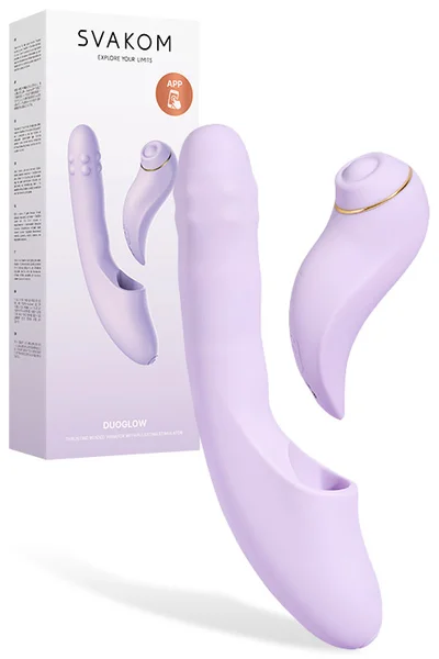 Svakom DuoGlow 7.7" Heating, Thrusting & Rotating Vibrator with Detachable Clitoral Stimulator — image 7 of 18