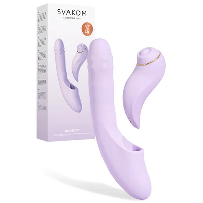 svakom duoglow 77 heating thrusting rotating vibrator with detachable clitoral stimulator