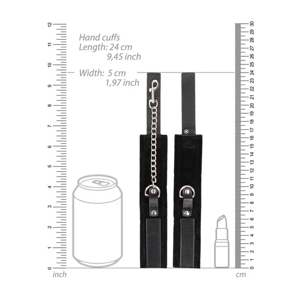 OUCH! BW Velcro Collar With Leash And Hand Cuffs - Black Restraints — image 9 of 9