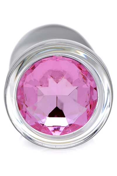 Booty Sparks 3.3" Glass Butt Plug with Pink Gem Base | Medium — image 2 of 5
